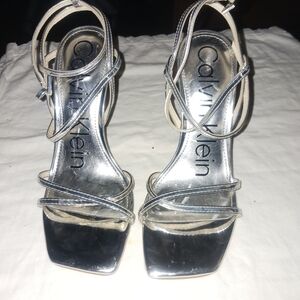 Calvin Klein Metallic Silver Heels